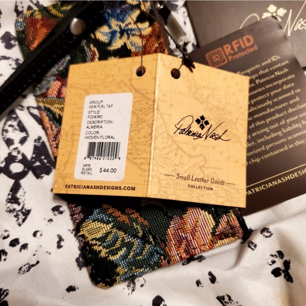 Patricia Nash woven/leather RFID Almeria wallet NWT.